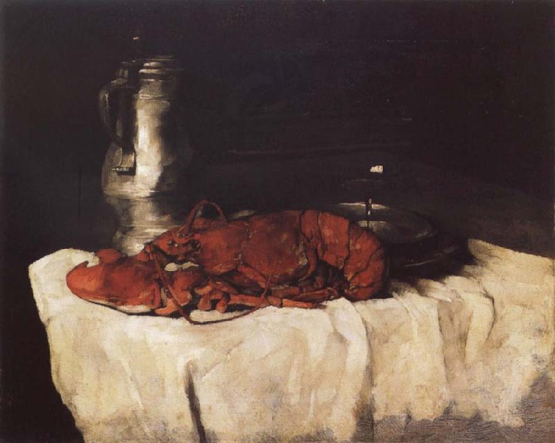Karl Schuch Lobster with Pewter Jug and Wineglass